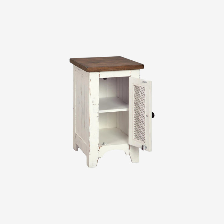 T459-7 Wystfield Wooden Chairside End Table - White/ Brown | Signature Design By Ashley