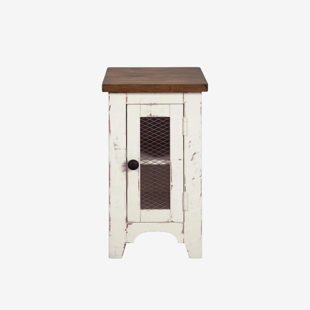 T459-7 Wystfield Wooden Chairside End Table - White/ Brown | Signature Design By Ashley
