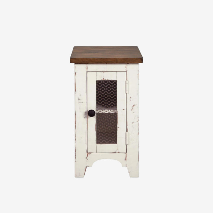 T459-7 Wystfield Wooden Chairside End Table - White/ Brown | Signature Design By Ashley