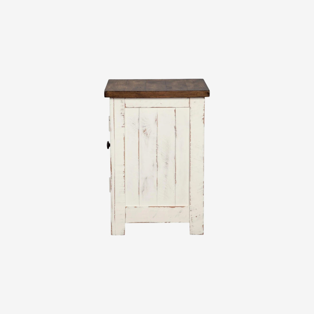 T459-7 Wystfield Wooden Chairside End Table - White/ Brown | Signature Design By Ashley