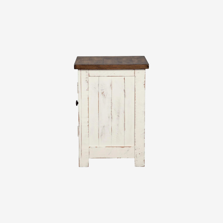 T459-7 Wystfield Wooden Chairside End Table - White/ Brown | Signature Design By Ashley