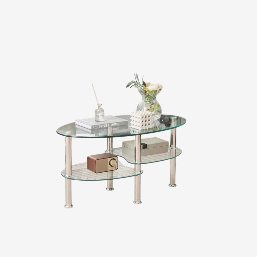 Merci Coffee Table With Clear Tempered Glass Top