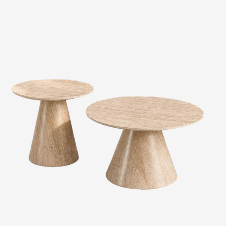 Millo Beige 2-Piece Coffee Table With Stone Top