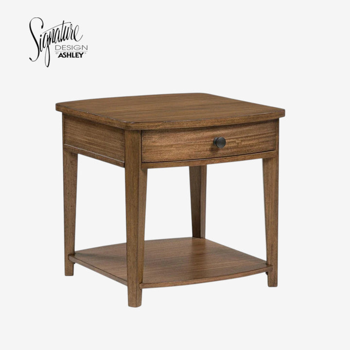 T513-3 Burkbyer Wooden End Table - Brown | Signature Design By Ashley