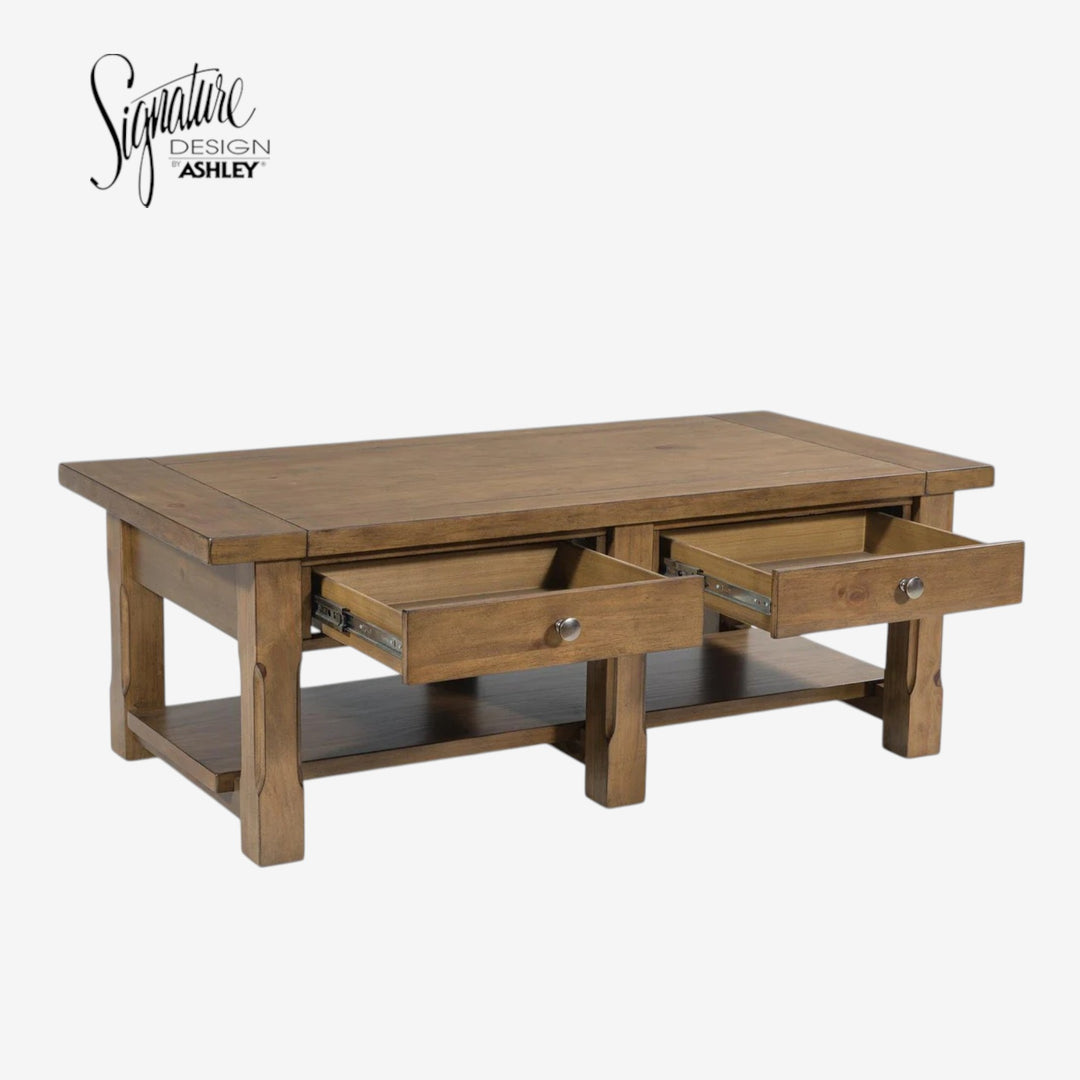 T539-1 Vandenmore Wooden Coffee Table - Medium Brown | Signature Design By Ashley