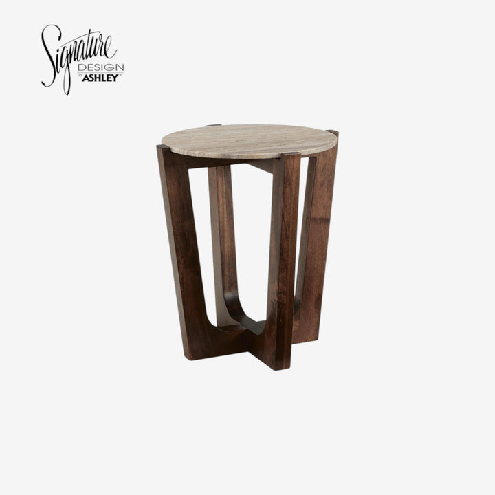 T667-6 Tanidore End Table With Marble Top - Warm Brown | Signature Design By Ashley