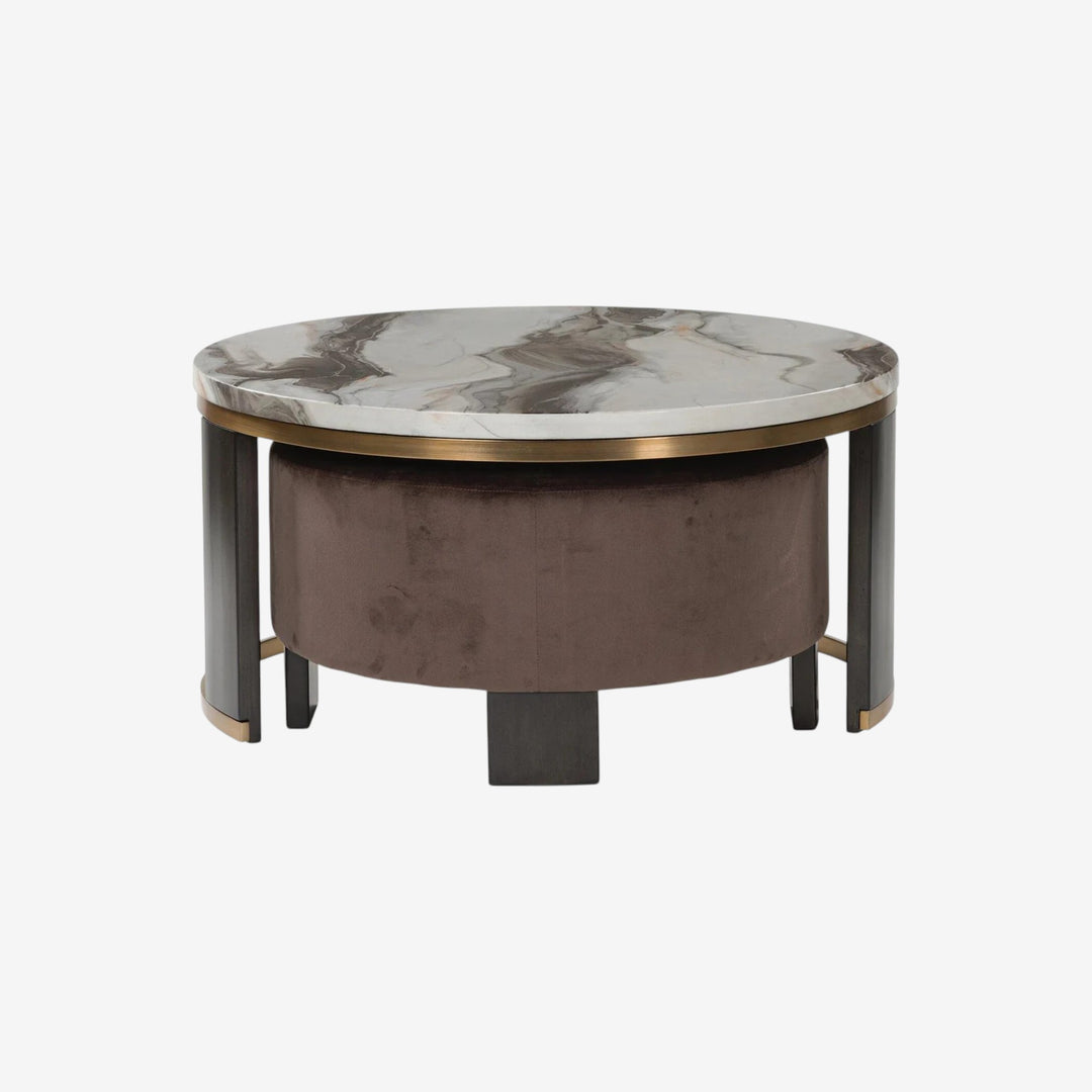 T671-22 Jazmore Nesting Coffee Table (Set of 2) - Brown/ Brass | Signature Design By Ashley