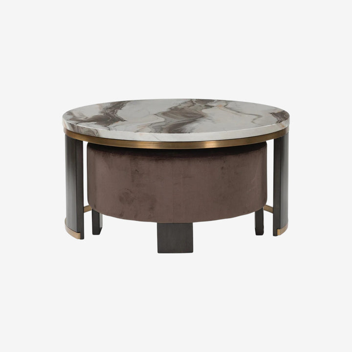 T671-22 Jazmore Nesting Coffee Table (Set of 2) - Brown/ Brass | Signature Design By Ashley