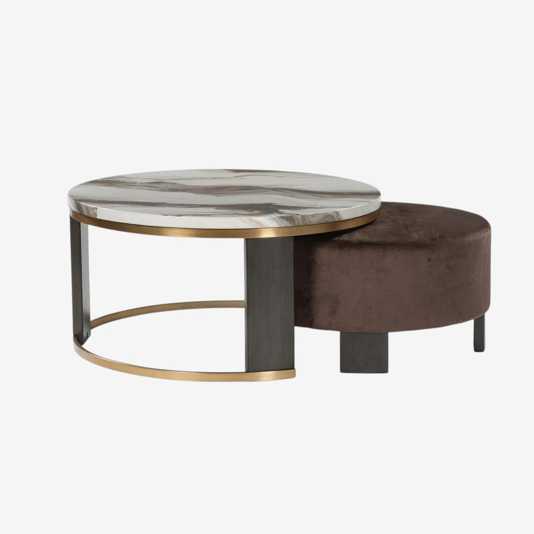 T671-22 Jazmore Nesting Coffee Table (Set of 2) - Brown/ Brass | Signature Design By Ashley
