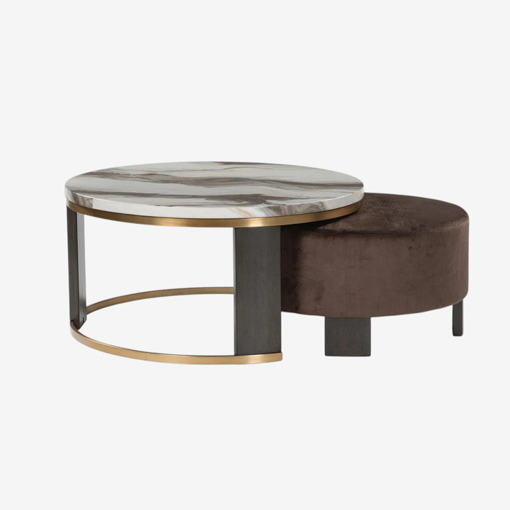 T671-22 Jazmore Nesting Coffee Table (Set of 2) - Brown/ Brass | Signature Design By Ashley