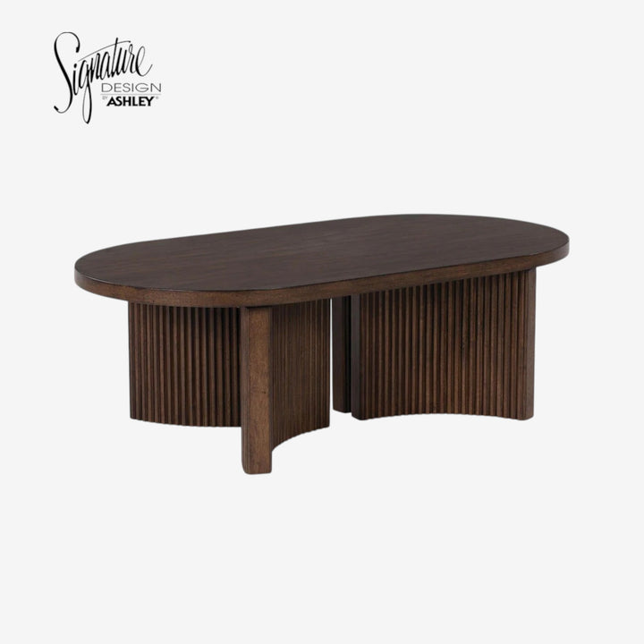 T689-0 Korestone Wooden Coffee Table - Dark Brown | Signature Design By Ashley