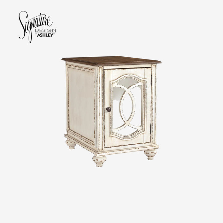 T743-7 Realyn Chairside End Table - White/ Brown | Signature Design By Ashley