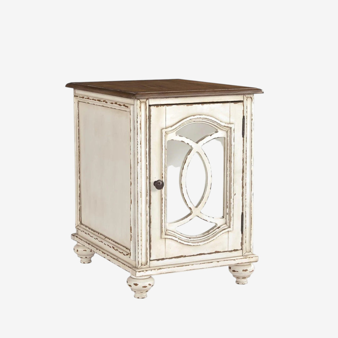 T743-7 Realyn Chairside End Table - White/ Brown | Signature Design By Ashley