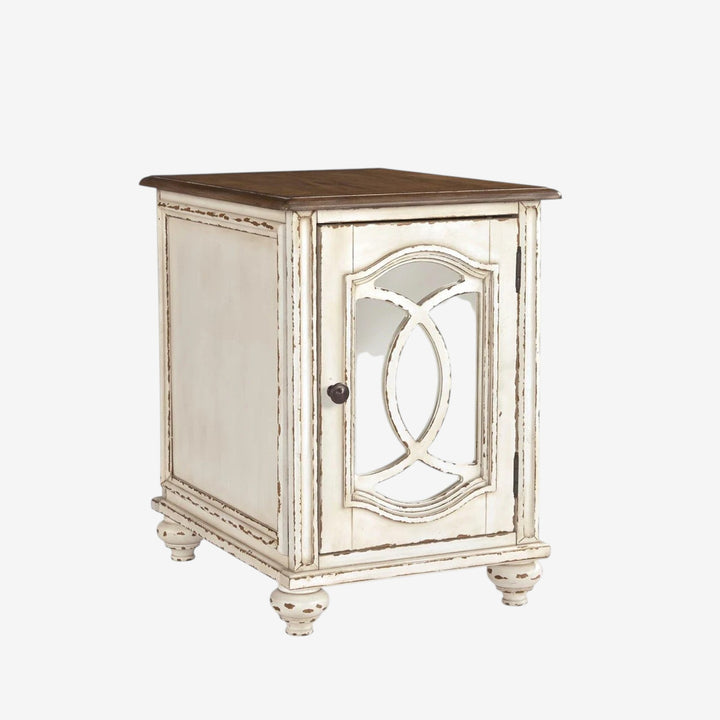 T743-7 Realyn Chairside End Table - White/ Brown | Signature Design By Ashley