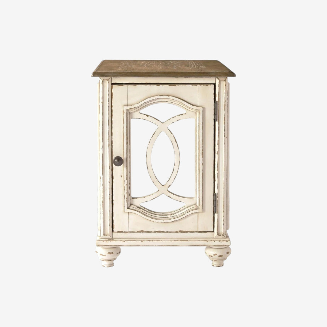 T743-7 Realyn Chairside End Table - White/ Brown | Signature Design By Ashley