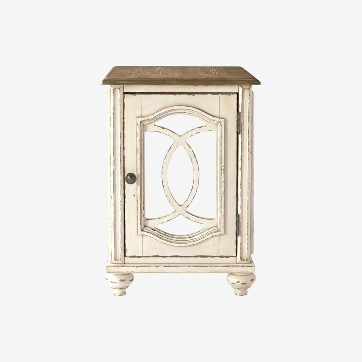 T743-7 Realyn Chairside End Table - White/ Brown | Signature Design By Ashley