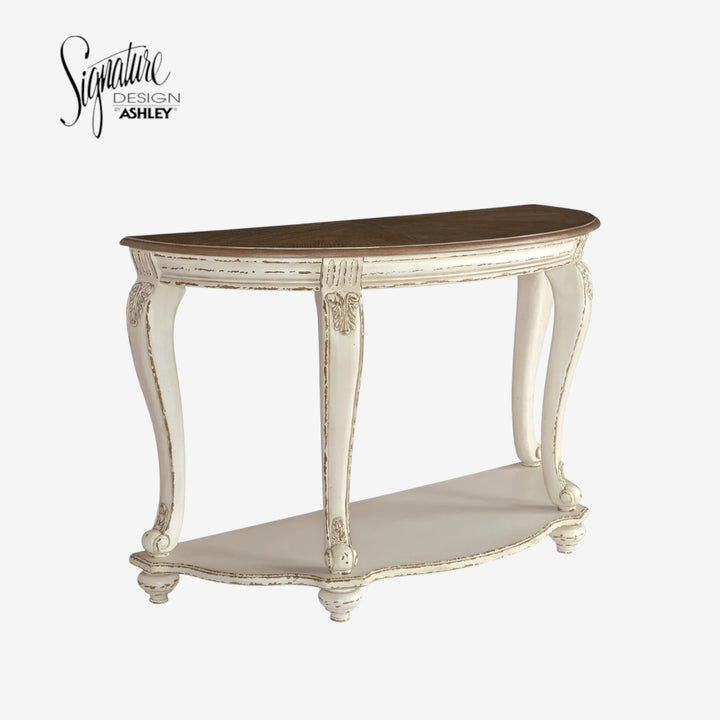 T743-4 Realyn Sofa Table - White/ Brown | Signature Design By Ashley