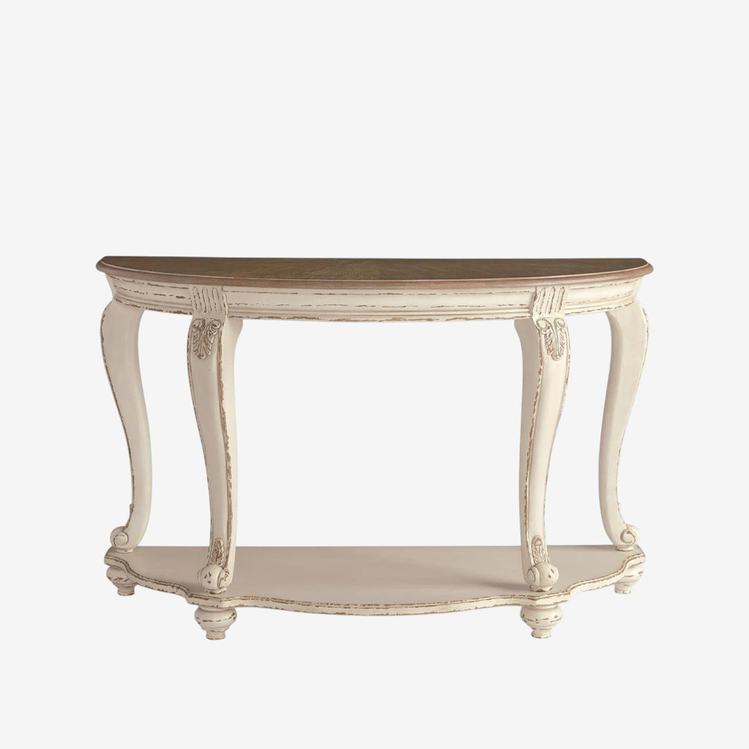 T743-4 Realyn Sofa Table - White/ Brown | Signature Design By Ashley