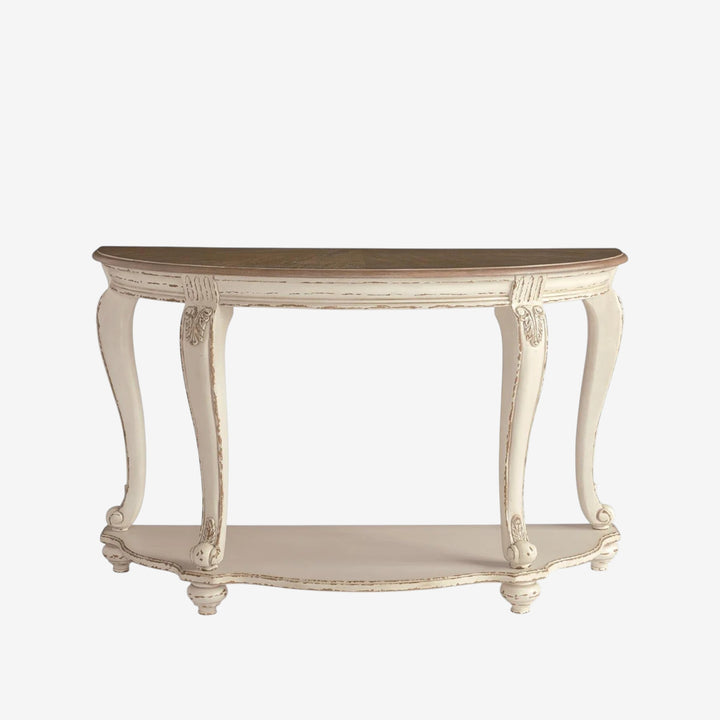 T743-4 Realyn Sofa Table - White/ Brown | Signature Design By Ashley