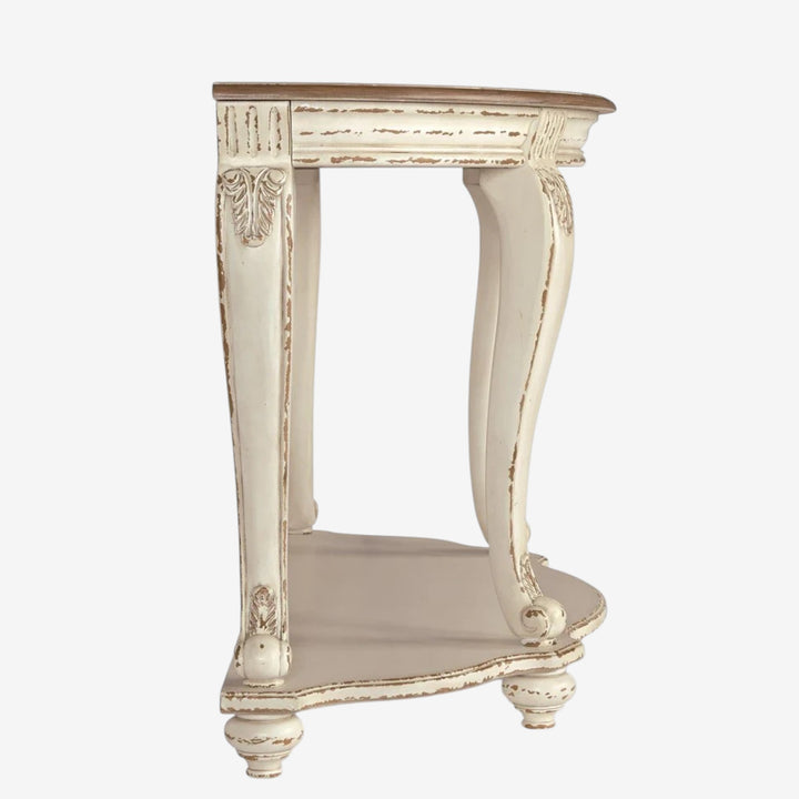 T743-4 Realyn Sofa Table - White/ Brown | Signature Design By Ashley