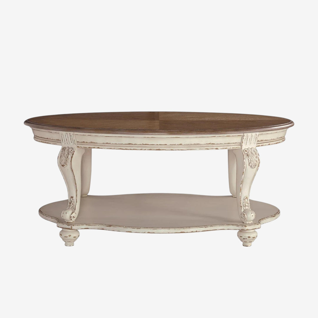 T743-0 Realyn Coffee Table - White/ Brown | Signature Design By Ashley