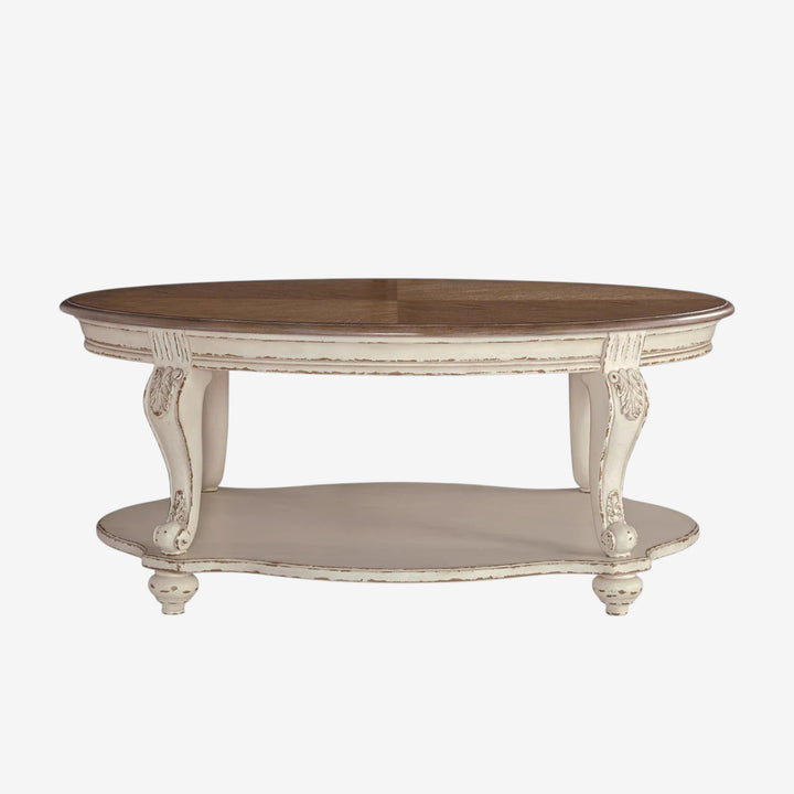 T743-0 Realyn Coffee Table - White/ Brown | Signature Design By Ashley