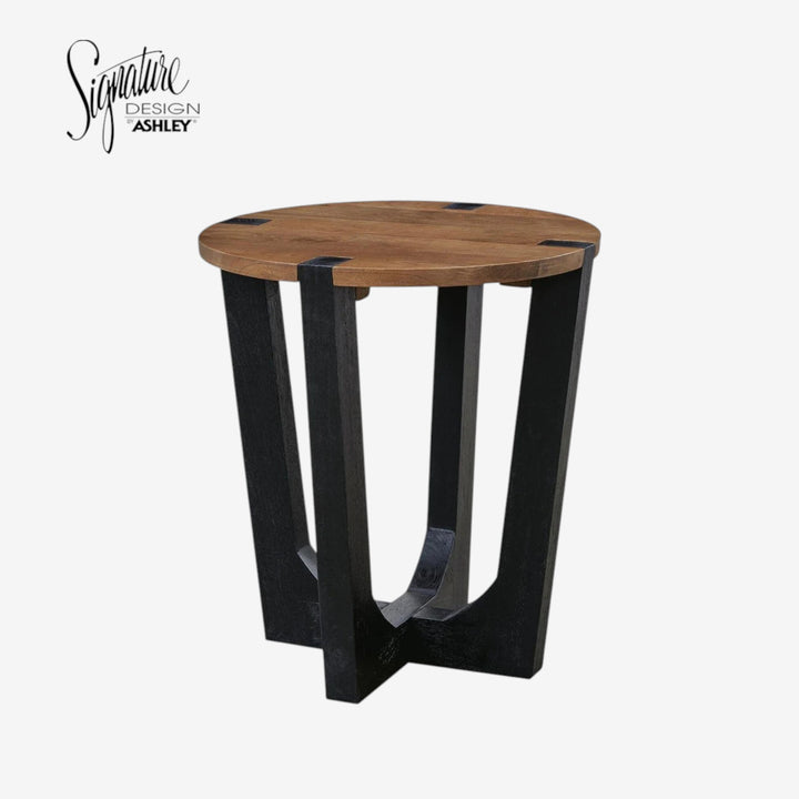 T726-6 Hanneforth Wooden End Table - Brown/ Black | Signature Design By Ashley