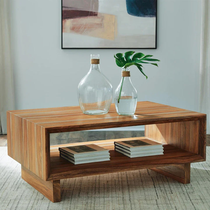T690-1 Dressonni Wooden Coffee Table - Brown | Signature Design By Ashley