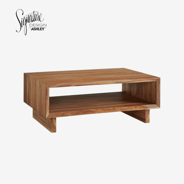 T690-1 Dressonni Wooden Coffee Table - Brown | Signature Design By Ashley