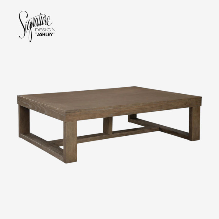 T471-1 Cariton Wooden Coffee Table - Greyish Brown | Signature Design By Ashley
