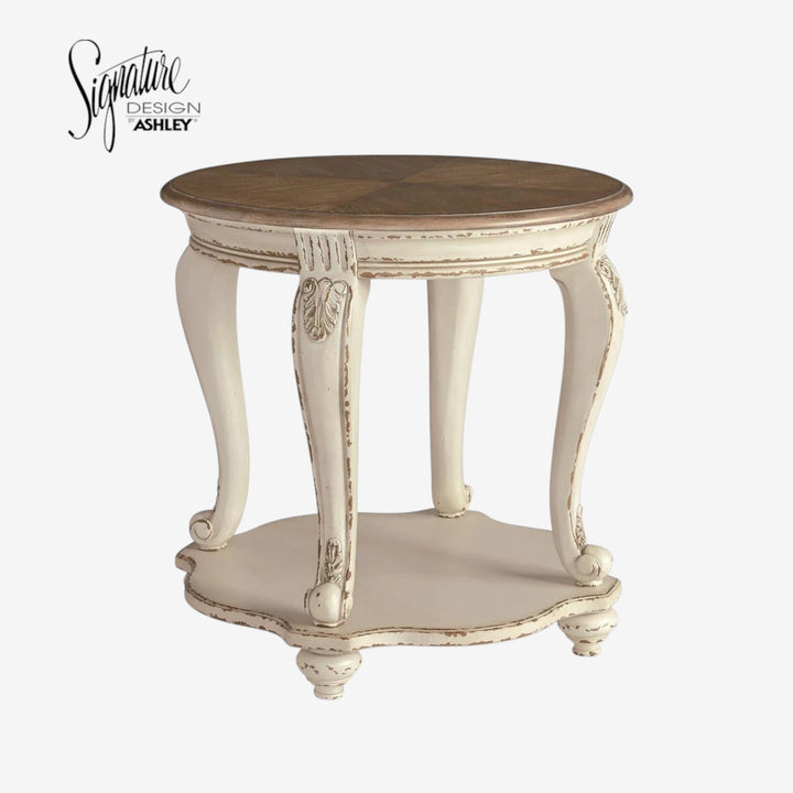 T743-6 Realyn End Table - White/ Brown | Signature Design By Ashley