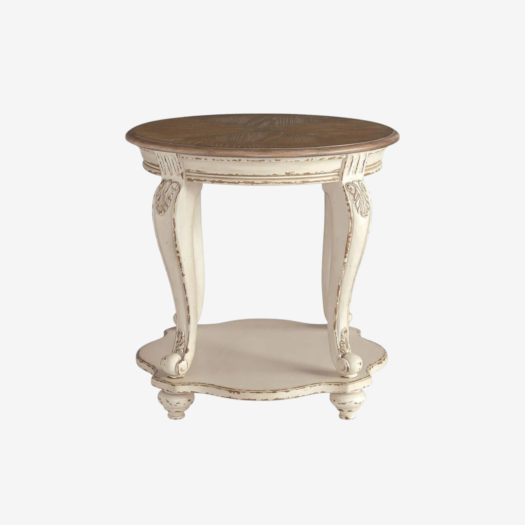 T743-6 Realyn End Table - White/ Brown | Signature Design By Ashley