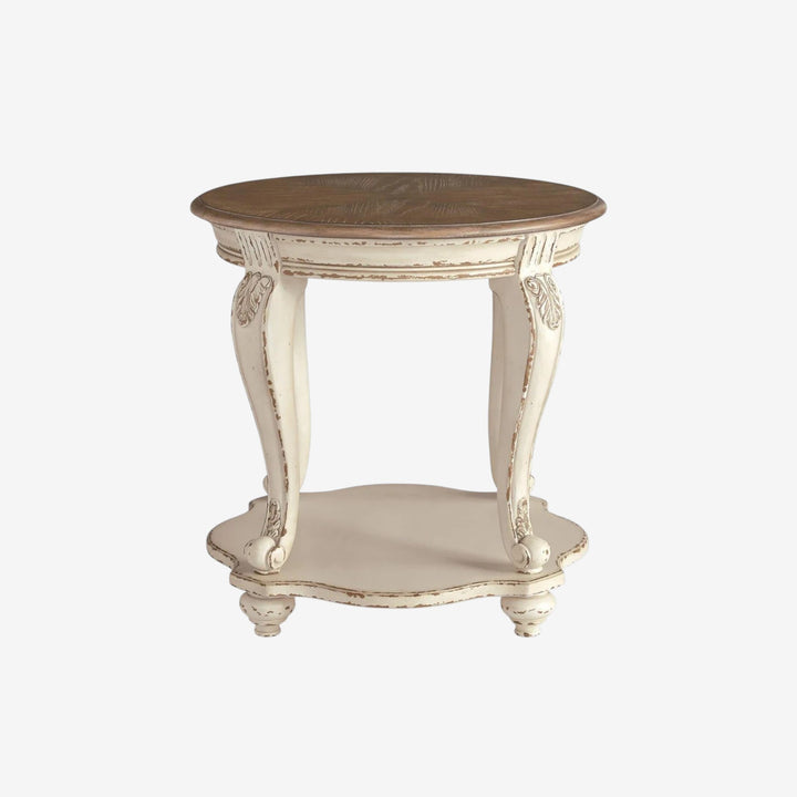 T743-6 Realyn End Table - White/ Brown | Signature Design By Ashley