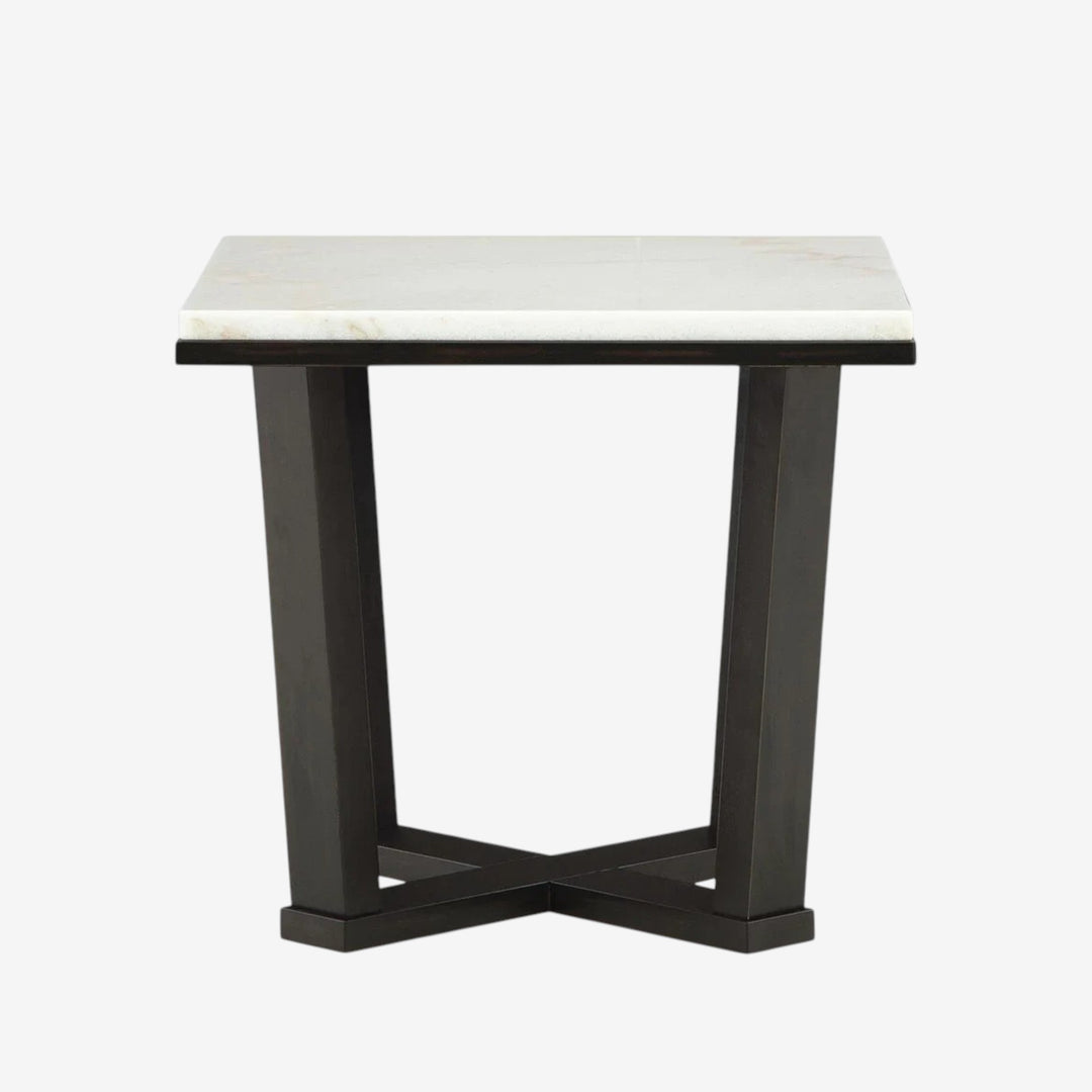T770-2 Fostead End Table With Marble Top - White/ Espresso | Signature Design By Ashley