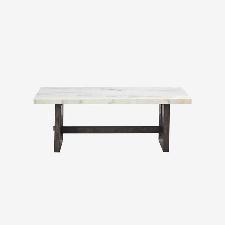 T779-1 Burkhaus Coffee Table With Marble Top - White/ Dark Brown | Signature Design By Ashley