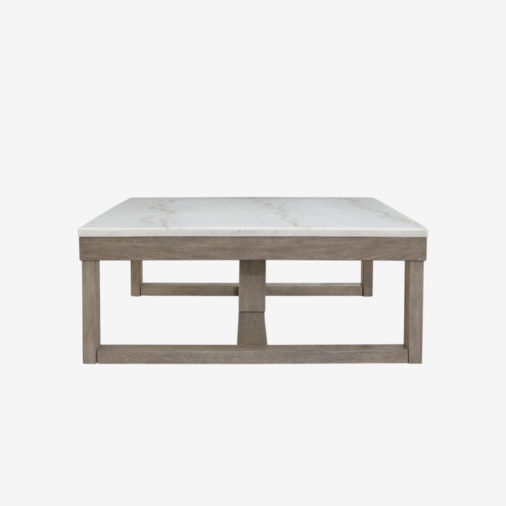 T789-1 Loyaska Wooden Coffee Table With Marble Top - Brown/ Ivory | Signature Design By Ashley