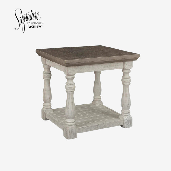 T814-3 Havalance Wooden End Table - Grey/ White | Signature Design By Ashley
