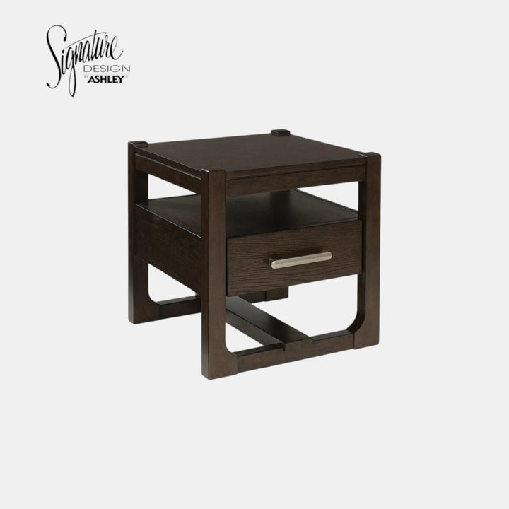 T856-2 Breckington Wooden End Table - Dark Brown | Signature Design By Ashley