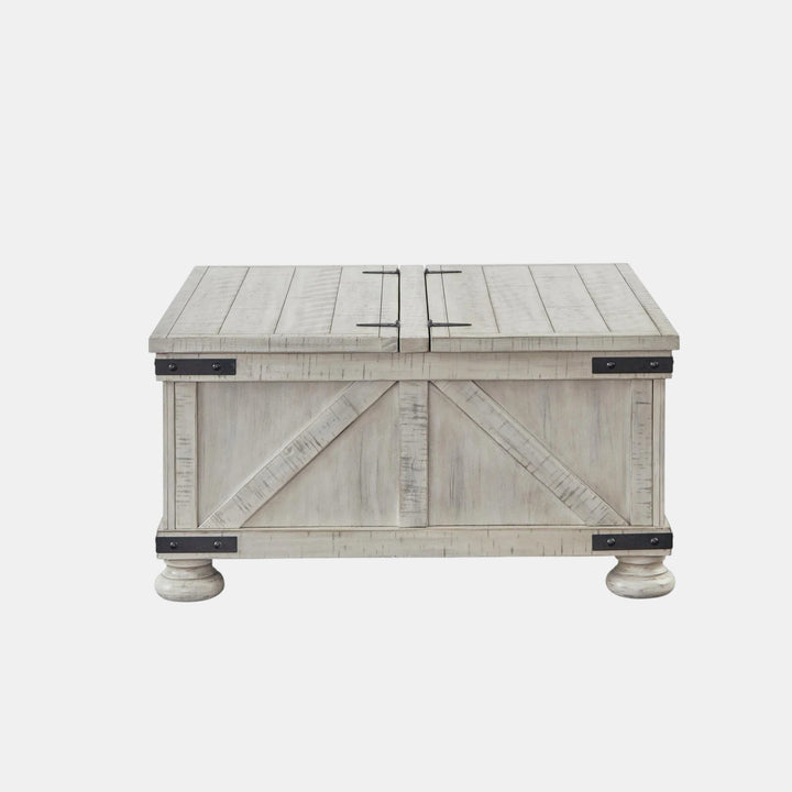 T929-20 Carynhurst Hinged Lift Top Coffee Table - Whitewash | Signature Design By Ashley