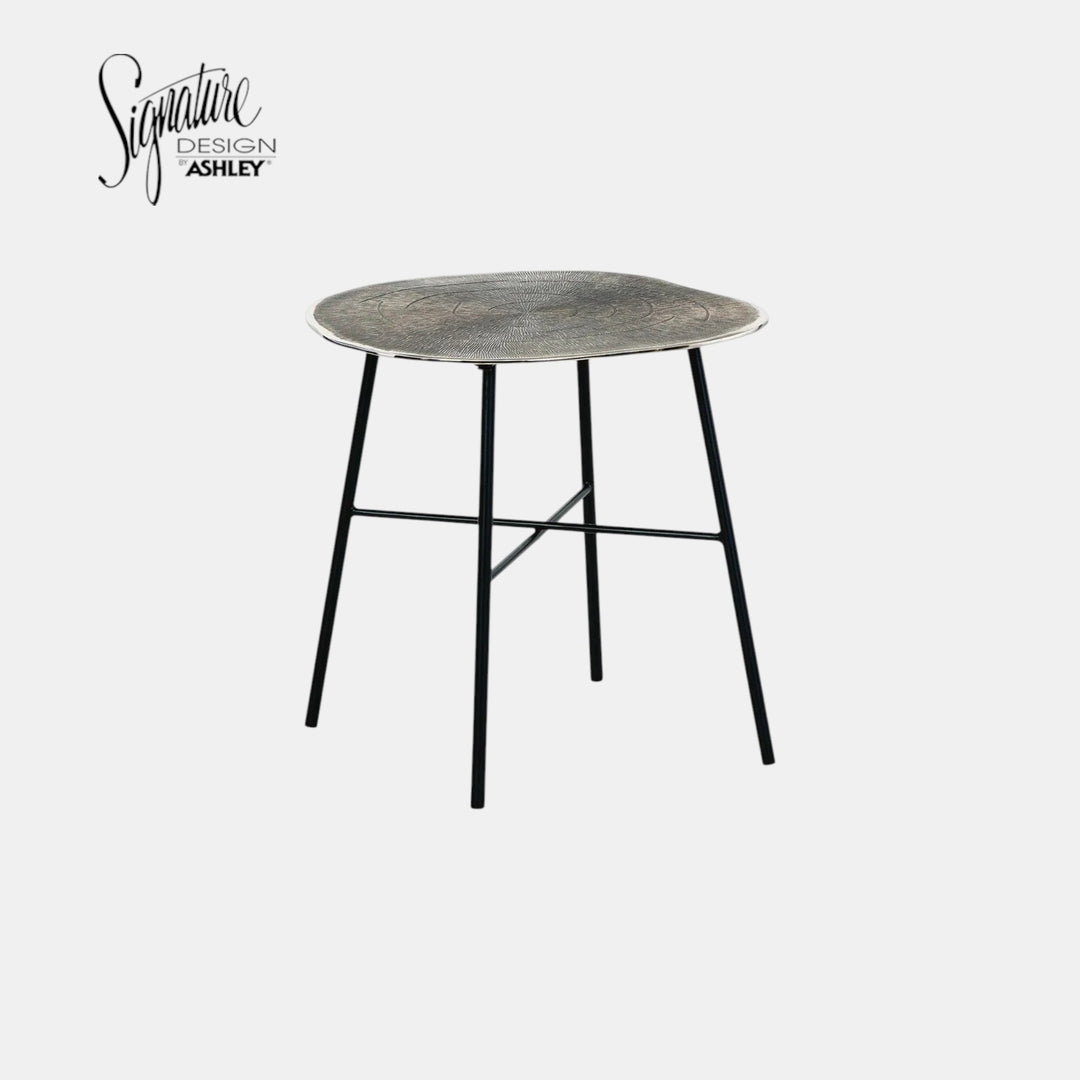 T836-6 Laverford End Table - Chrome/ Black | Signature Design By Ashley