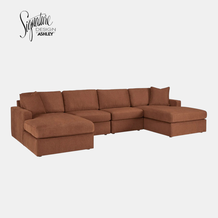 92102S19 Modmax 4-Piece Fabric Sectional Sofa With Dual Chaise - Spice | Signature Design By Ashley