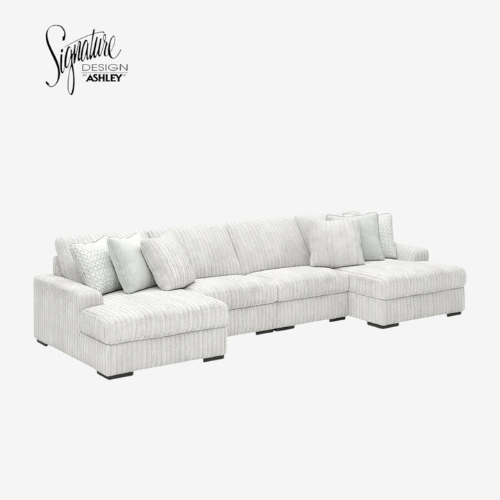 25903S5 Stupendous 4-Piece Fabric Upholstered Sectional Sofa With Dual Chaise - Alloy | Signature Design By Ashley
