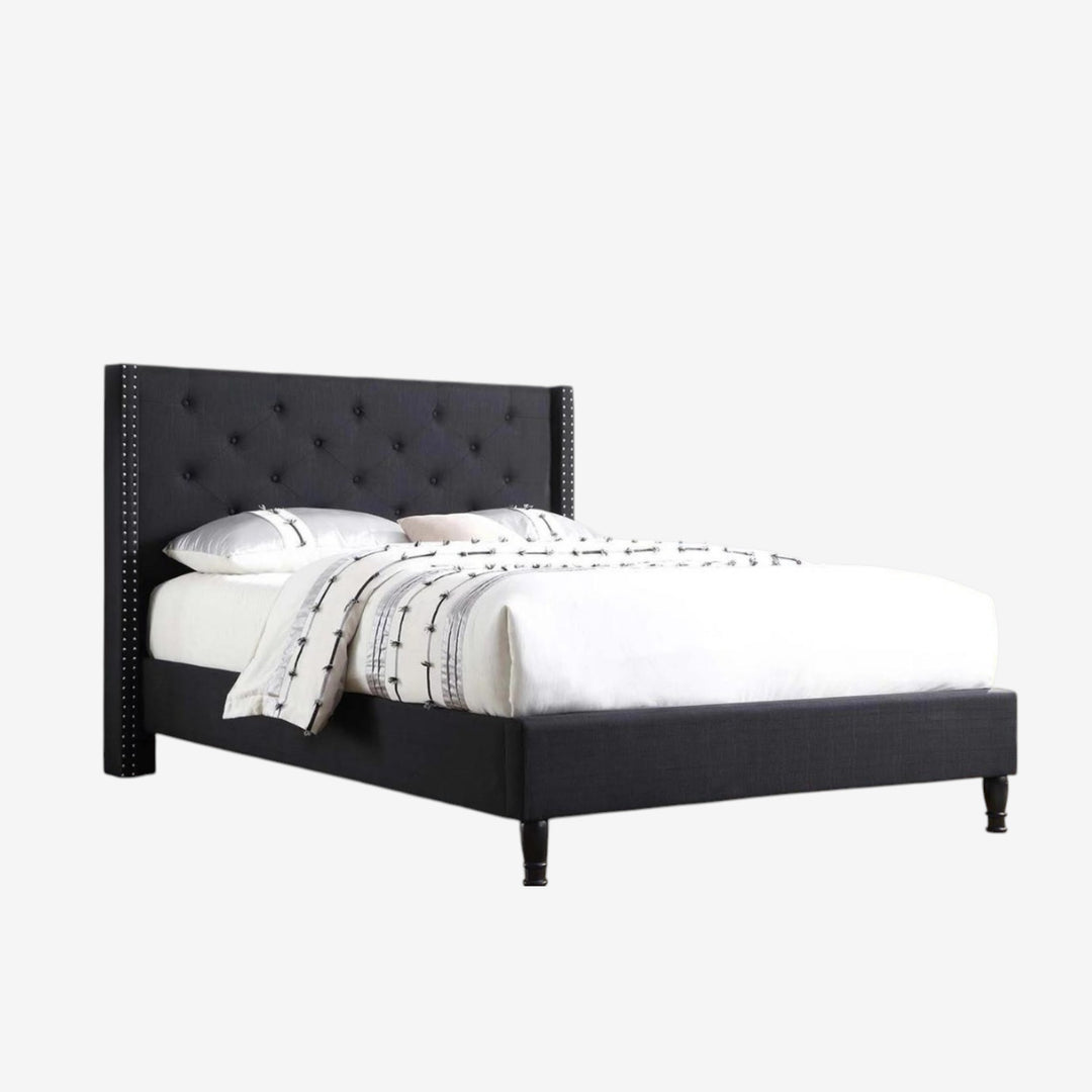 Malibu Fabric Upholstered Platform Bed Frame - Black