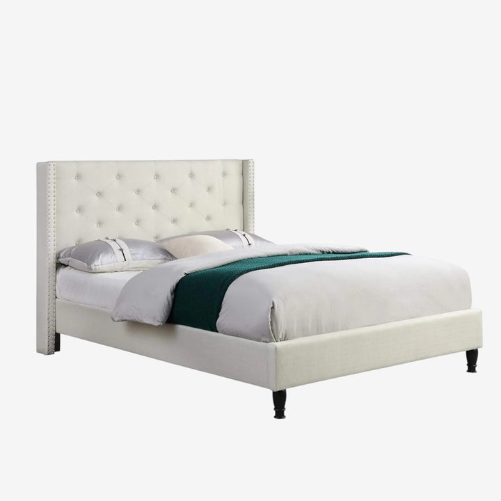 Malibu Fabric Upholstered Platform Bed Frame - Beige