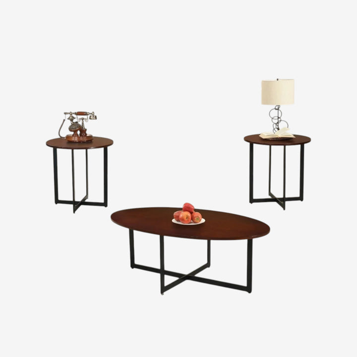 Elio 3-Piece Occasional Table Set - Walnut/ Espresso