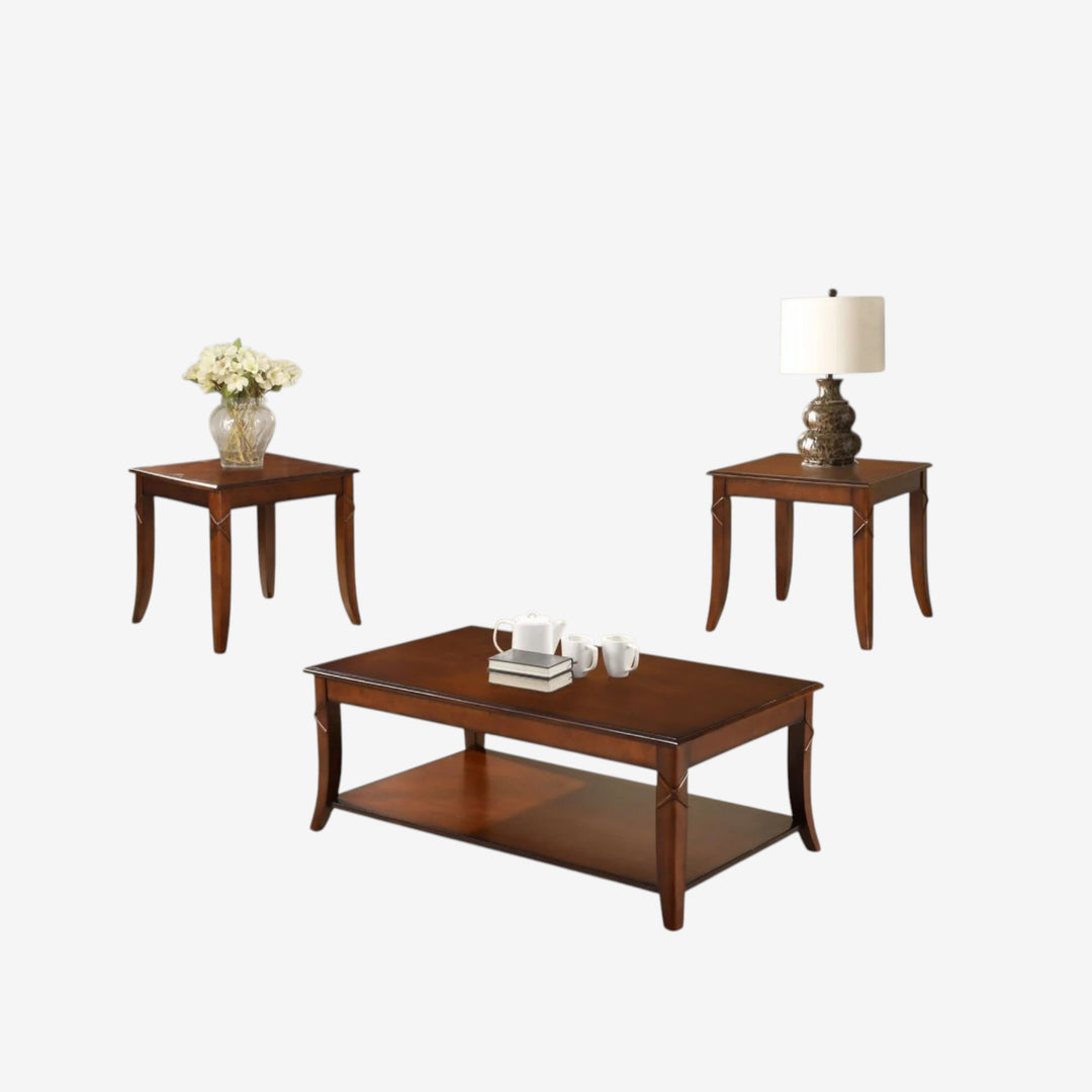 Weston 3-Piece Wooden Occasional Table Set - Walnut