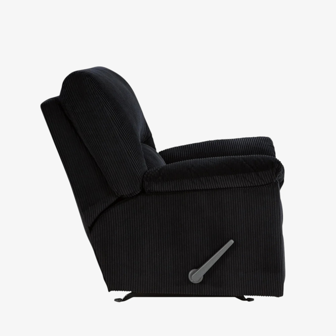 2420425 SimpleJoy Rocker Recliner Chair In Fabric Upholstery - Onyx | Signature Design By Ashley