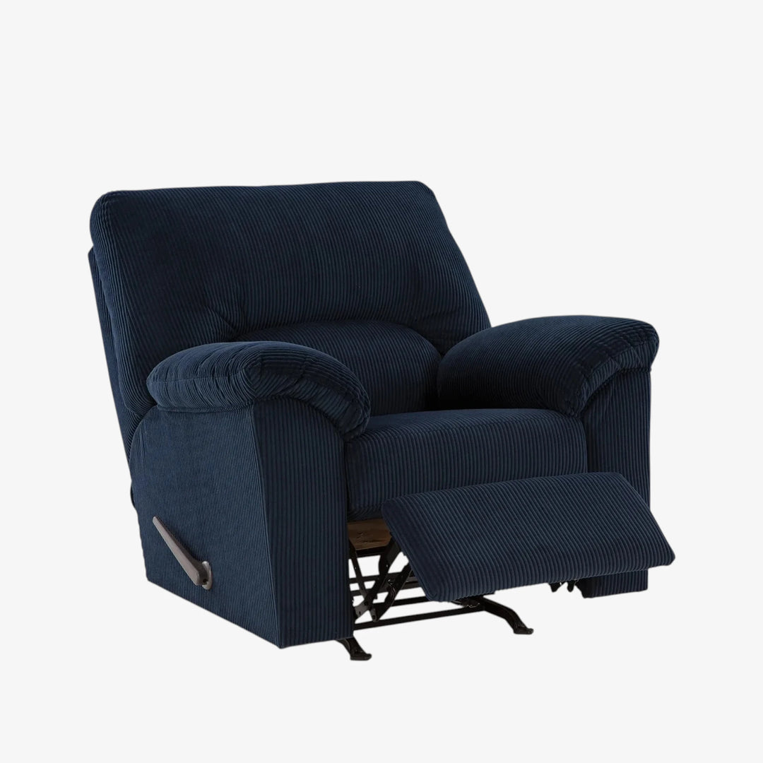 2420525 SimpleJoy Rocker Recliner Chair In Fabric Upholstery - Navy | Signature Design By Ashley