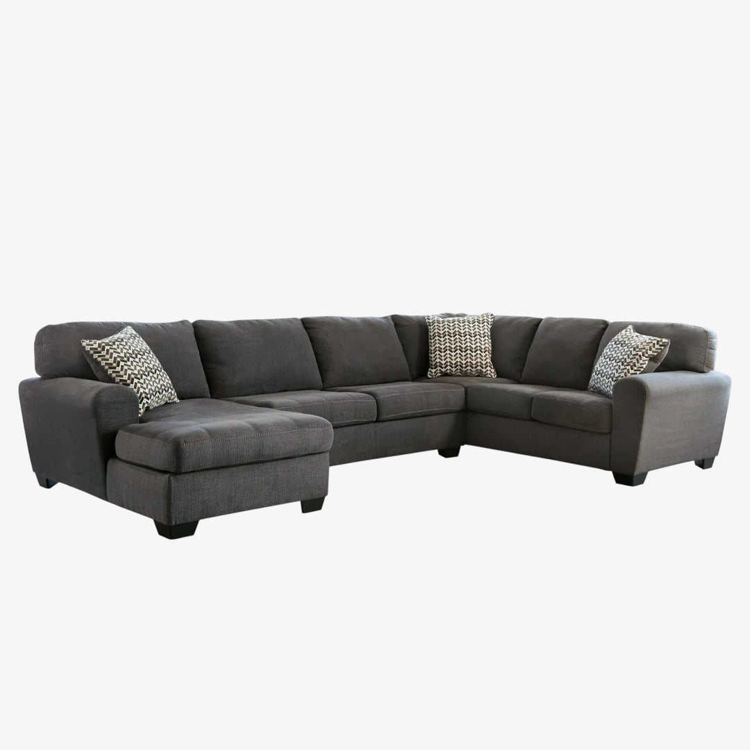 28620S1 Ambee 3-Piece Fabric Upholstered Sectional Sofa With Corner Chaise - Slate | Benchcraft By Ashley
