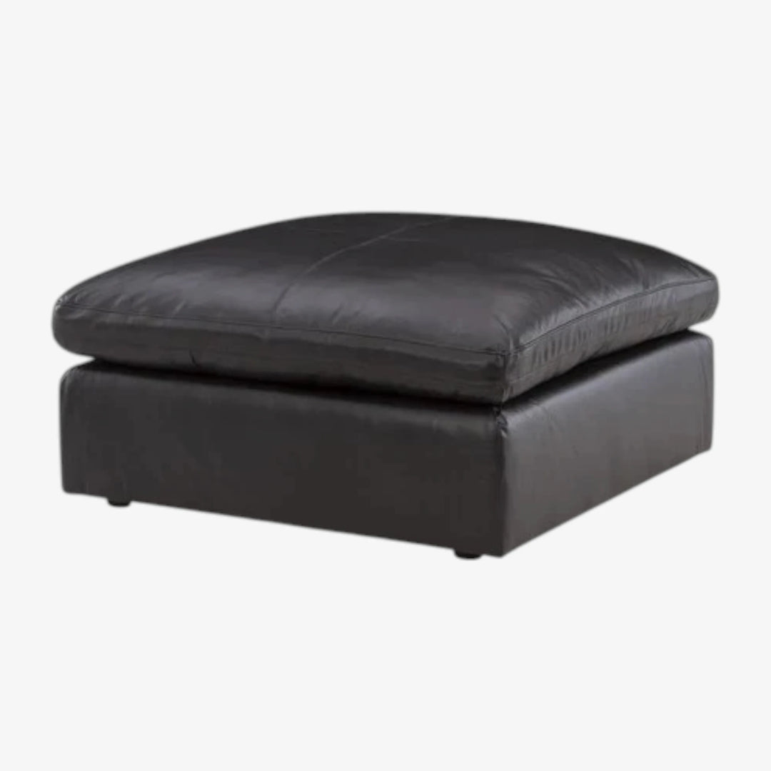 3090208 Emilia Oversized Accent Ottoman In Leather Upholstery - Black | Signature Design By Ashley